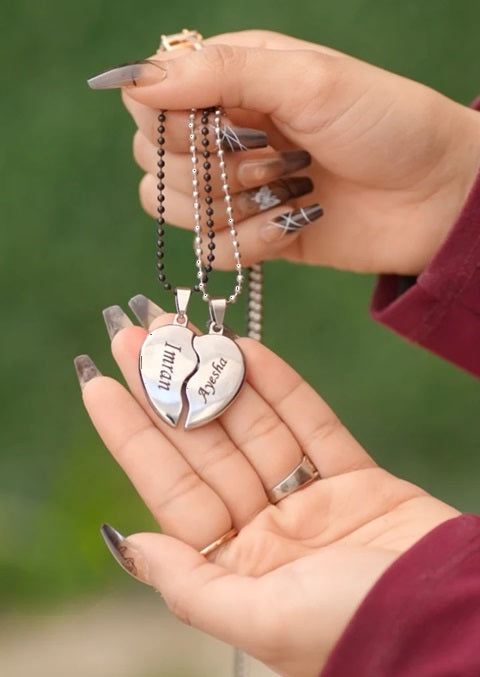 Broken Heart Magnetic Locket - Couple Locket Shop360