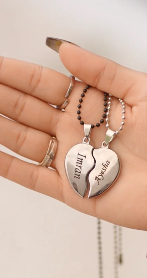 Broken Heart Magnetic Locket - Couple Locket Shop360