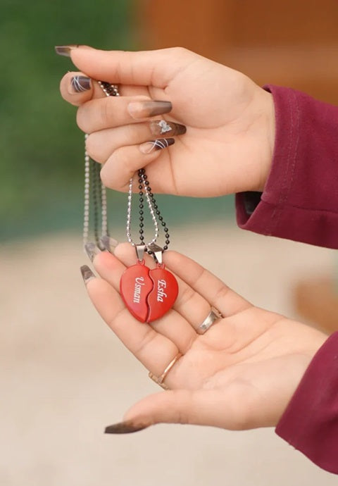 Broken Heart Magnetic Locket - Couple Locket Shop360