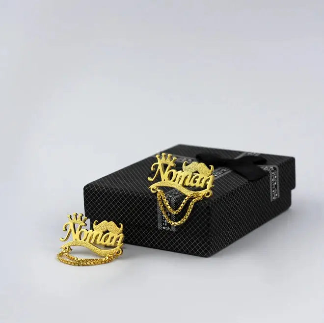 Chain Style Cufflink With Mustache & Crown - Cufflinks For Men SHOP360