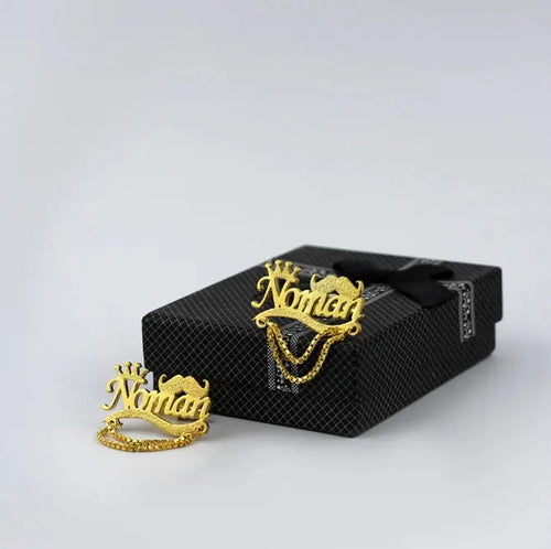Chain Style Cufflink With Mustache & Crown - Cufflinks For Men SHOP360