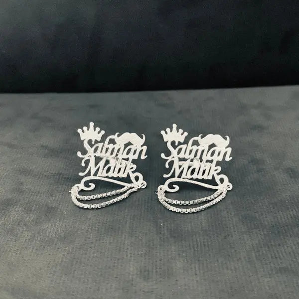 Chain Style Cufflink With Mustache & Crown - Cufflinks For Men SHOP360