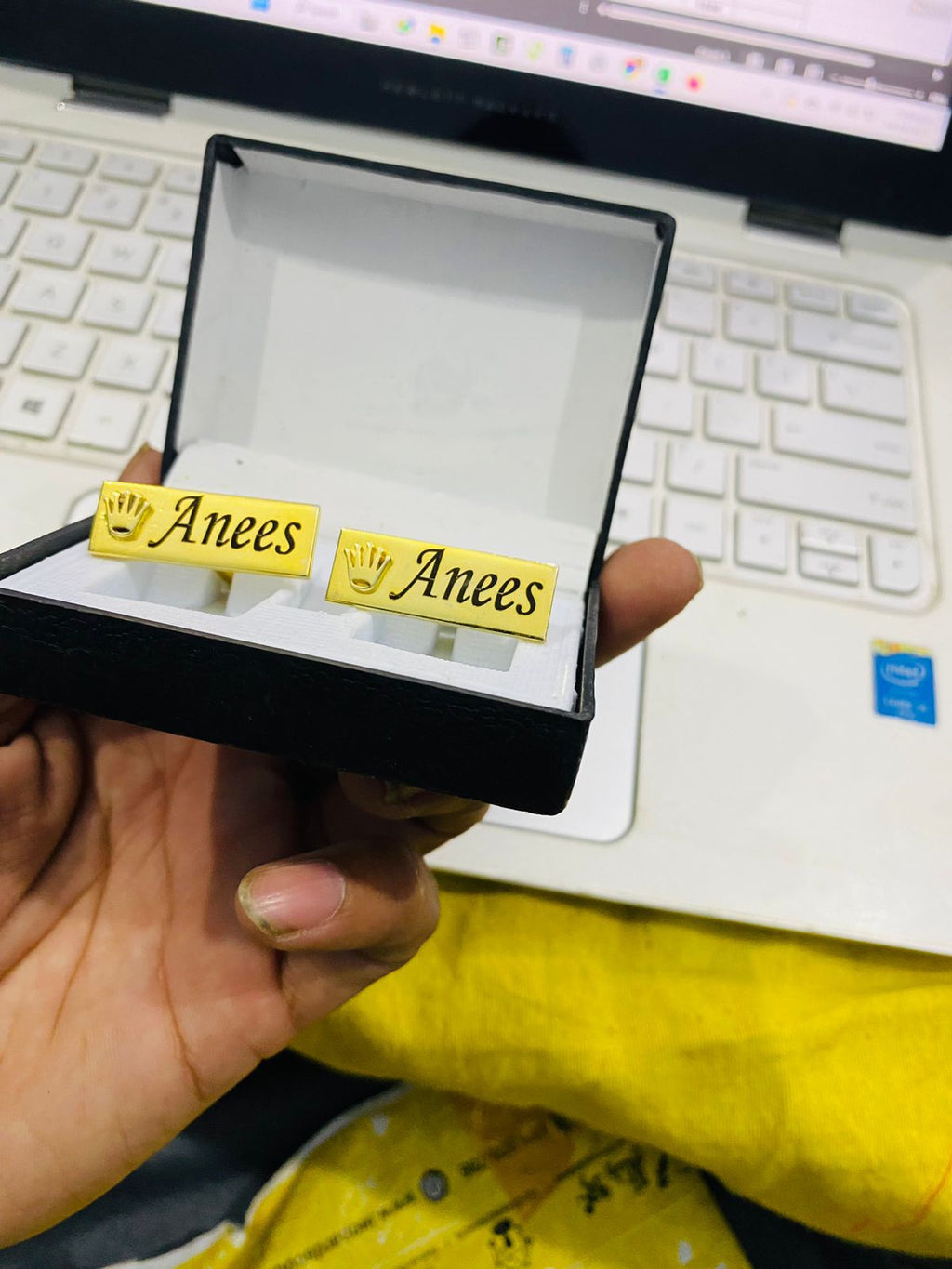 Crown Cufflinks Stud Buttons With Name Engraving Shop360