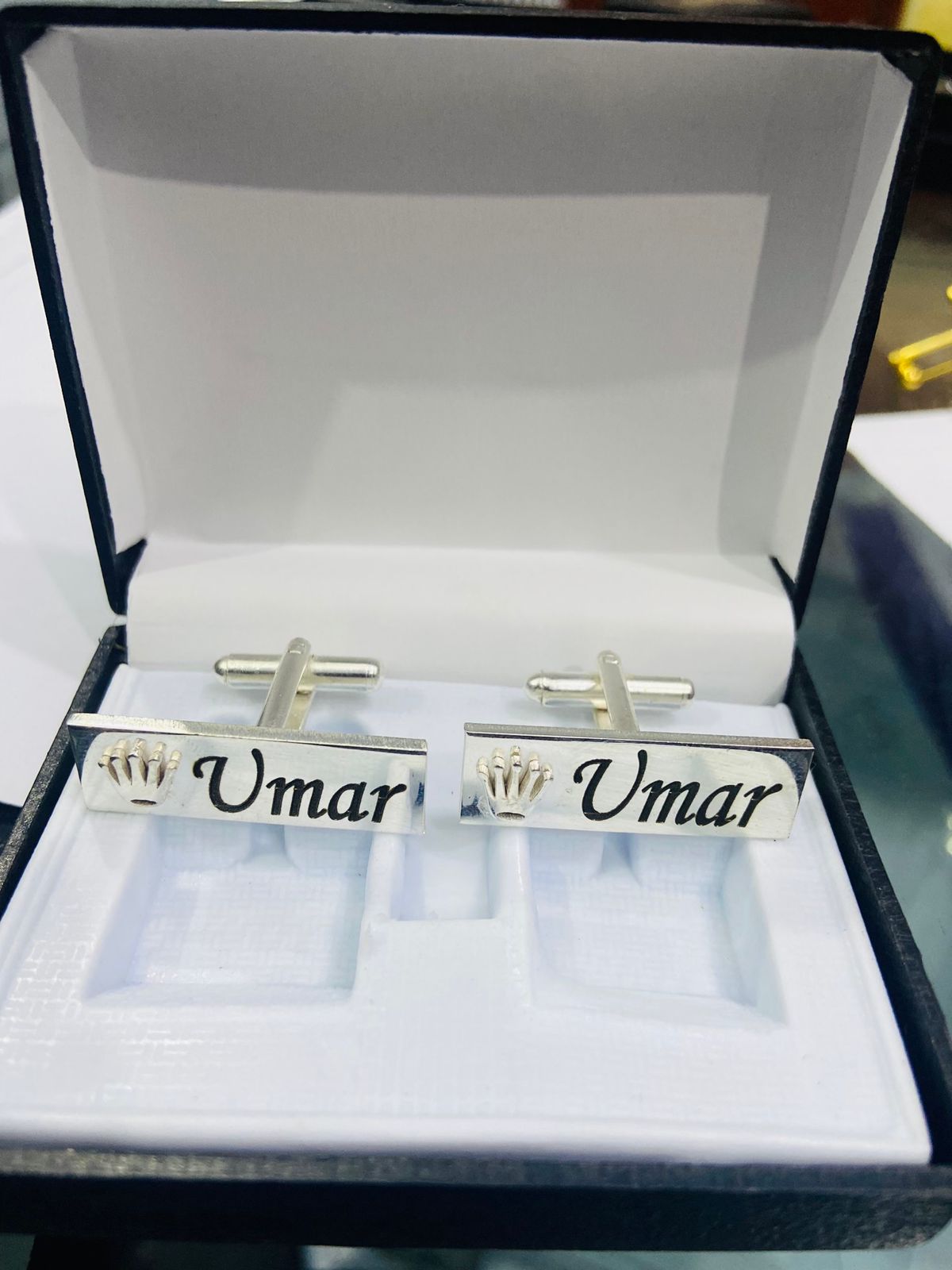 Crown Cufflinks Stud Buttons With Name Engraving Shop360
