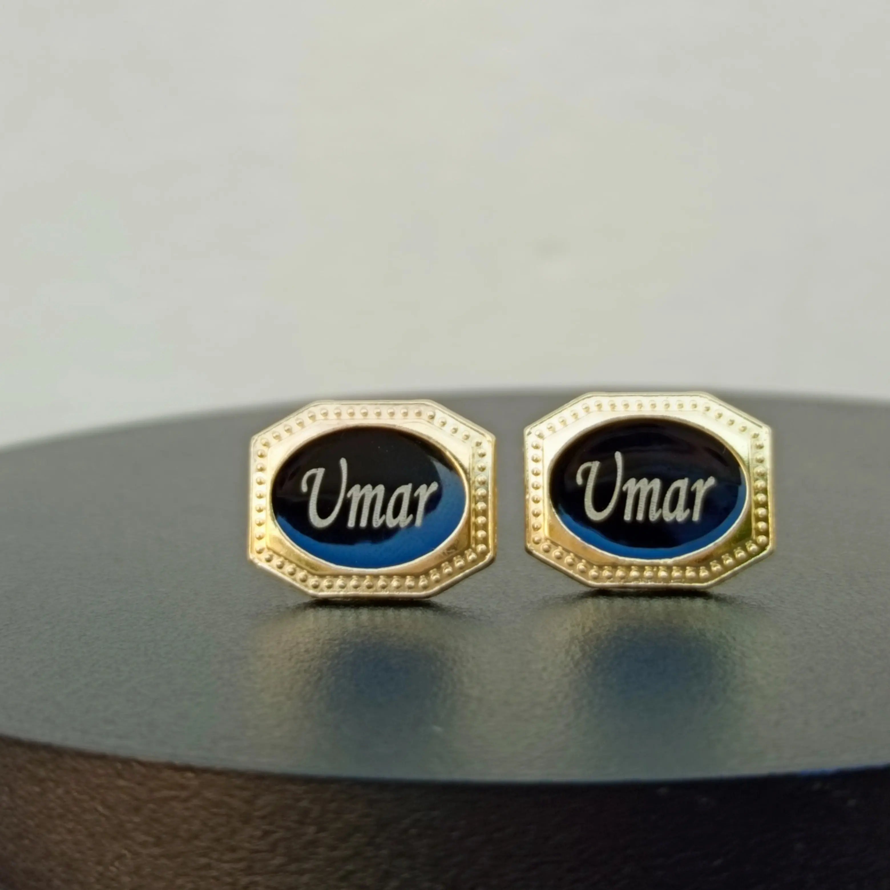 Gem Cufflink - Name Engraving Studs Shop360