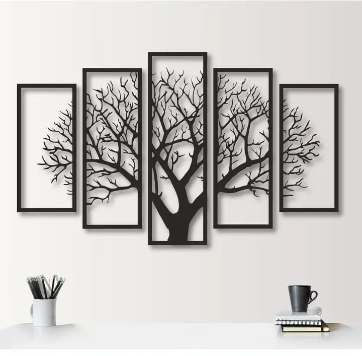 Five Panel Tree, Tree Decor, Unique Design, Wall Hanging, Tree 5 Parts, Livingroom Decor Shop360