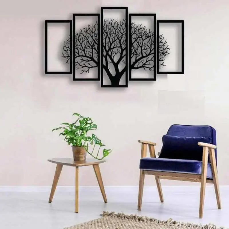 Five Panel Tree, Tree Decor, Unique Design, Wall Hanging, Tree 5 Parts, Livingroom Decor Shop360